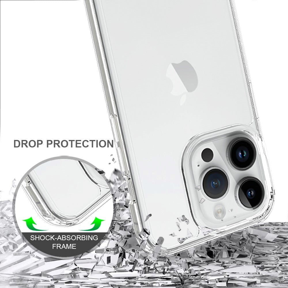 iPhone 15 Pro Hybrid Plastik Bagside Cover - Gennemsigtig