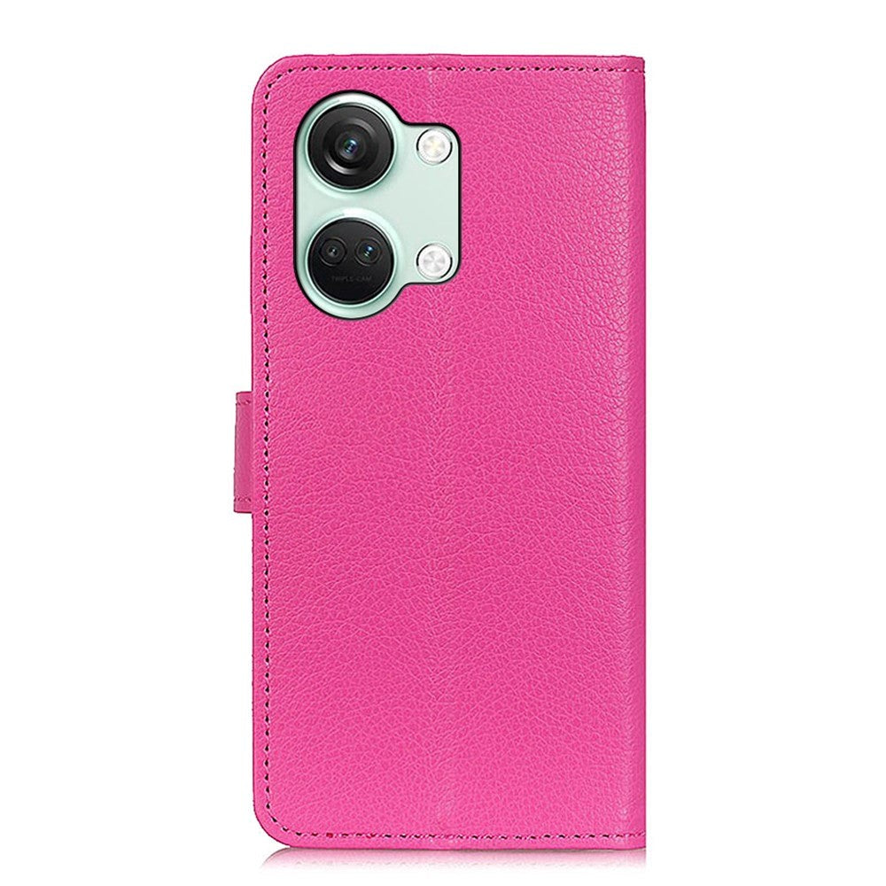 OnePlus Nord 3 (5G) Litchi Leather Flip Cover m. Lommebok - Rosa