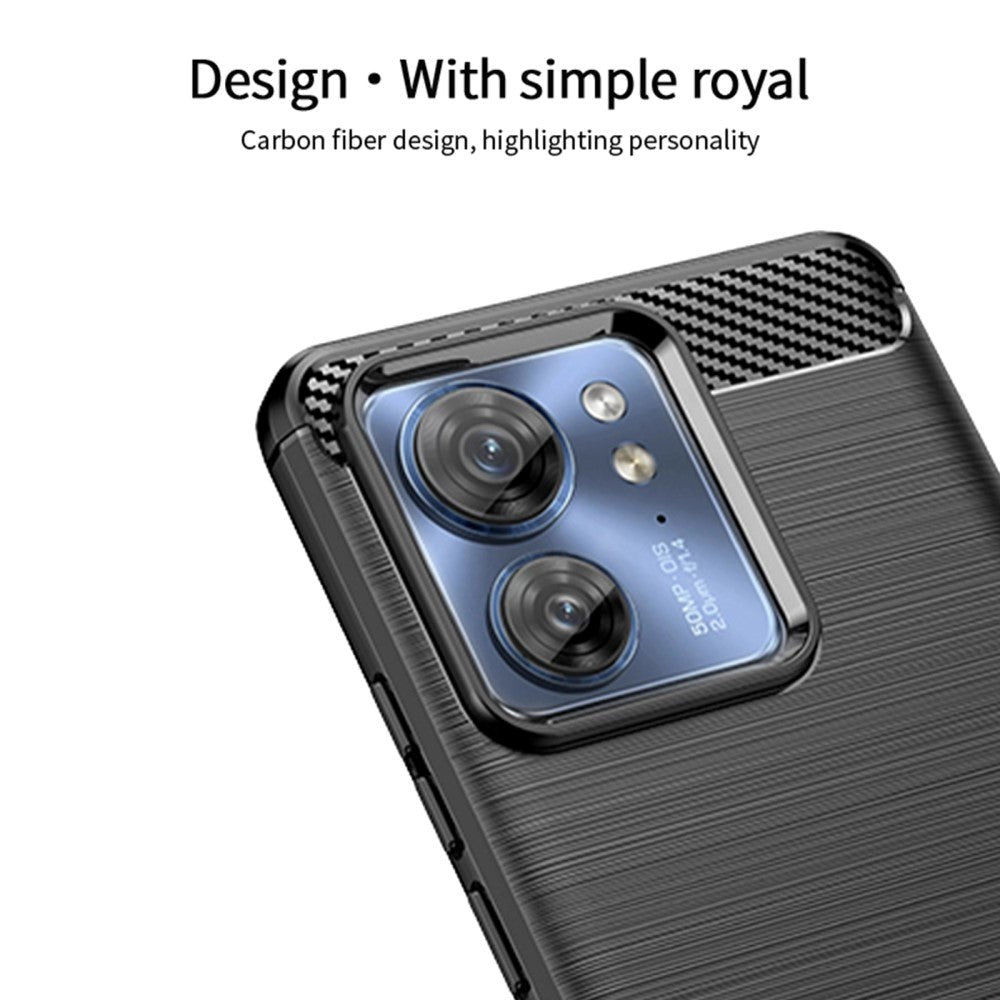 Motorola Edge 40 Børstet Carbon Bakdeksel - Svart