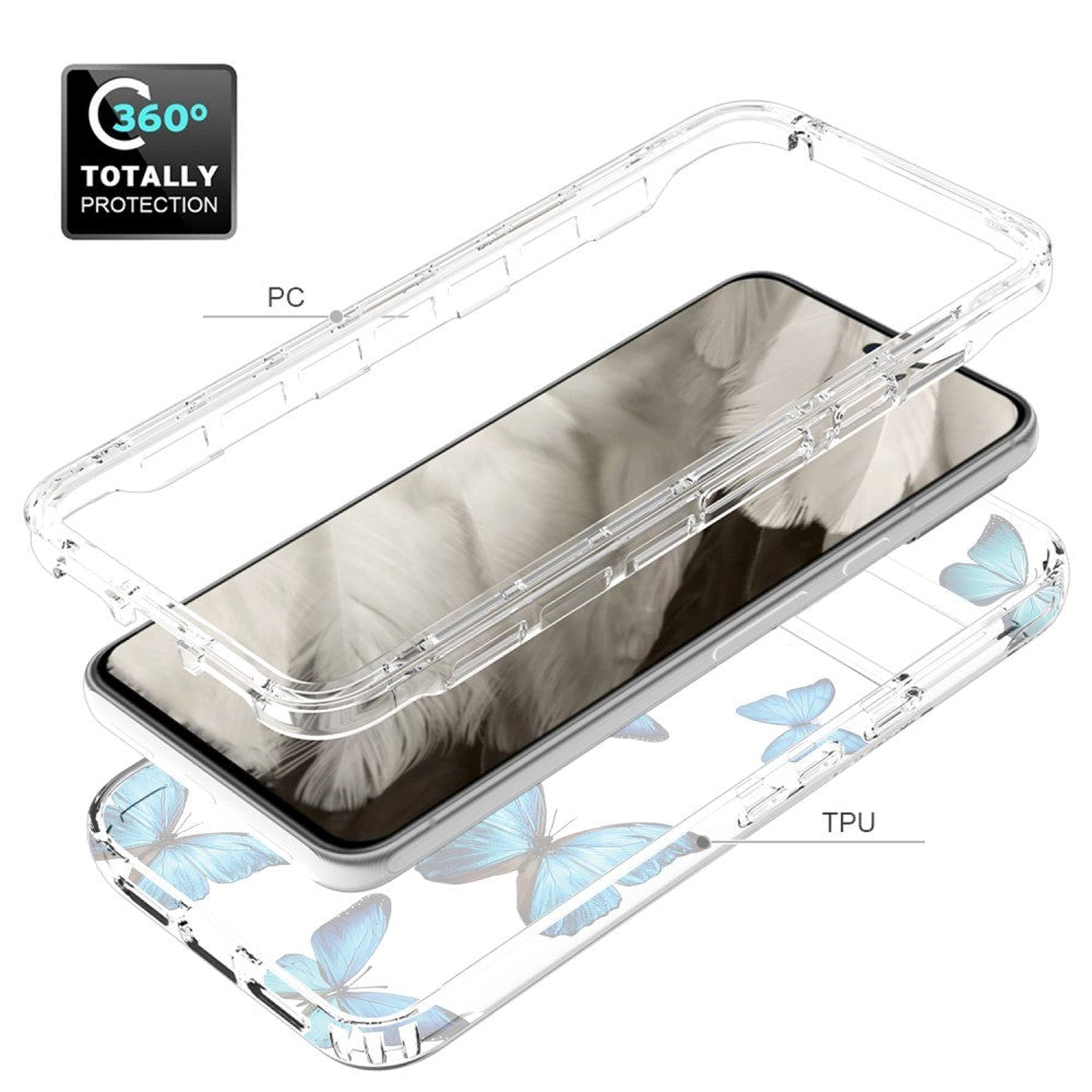 Google Pixel 8 2-i-1 hybrid plastbakdeksel – sommerfugler