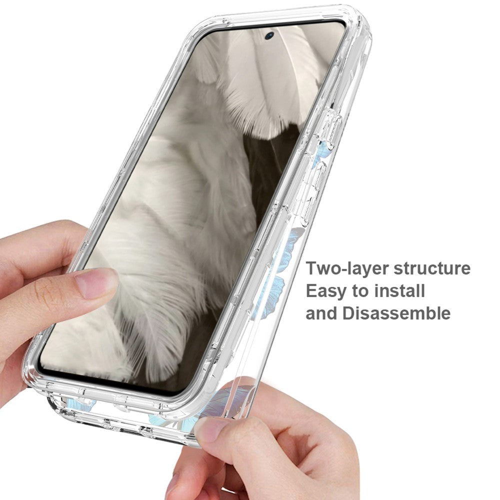 Google Pixel 8 2-i-1 hybrid plastbakdeksel – sommerfugler