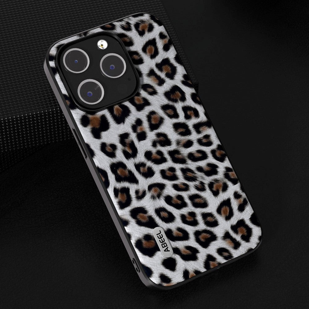 iPhone 15 Pro Max fleksibelt plastdeksel - Leopardmønster - Sølv