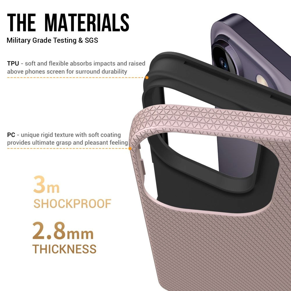 iPhone 15 Pro Max Plastik Håndværker Bagside Cover - Rose Gold