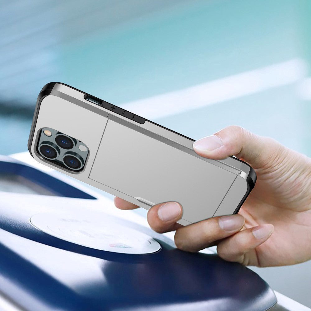 iPhone 15 Pro Craftsman-deksel m. Kortholder - Grå