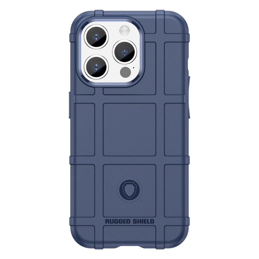 iPhone 15 Pro Rugged Shield Series Craftsman Bakdeksel - Mørkeblå