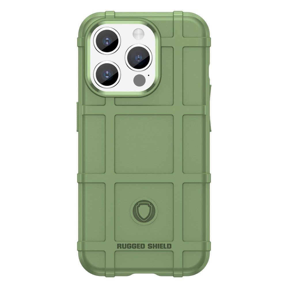 iPhone 15 Pro Rugged Shield Series Craftsman Bakdeksel - Grønn