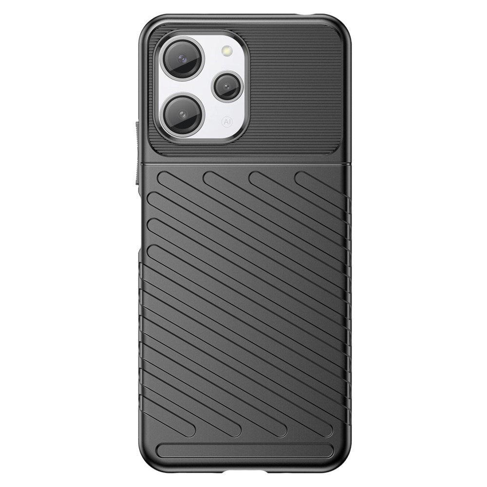 EIDERWOOD Xiaomi Redmi 12 / 12 (5G) / Poco M6 Pro (5G) Fleksibelt Plastik Bagside Cover m. Tekstur - Sort