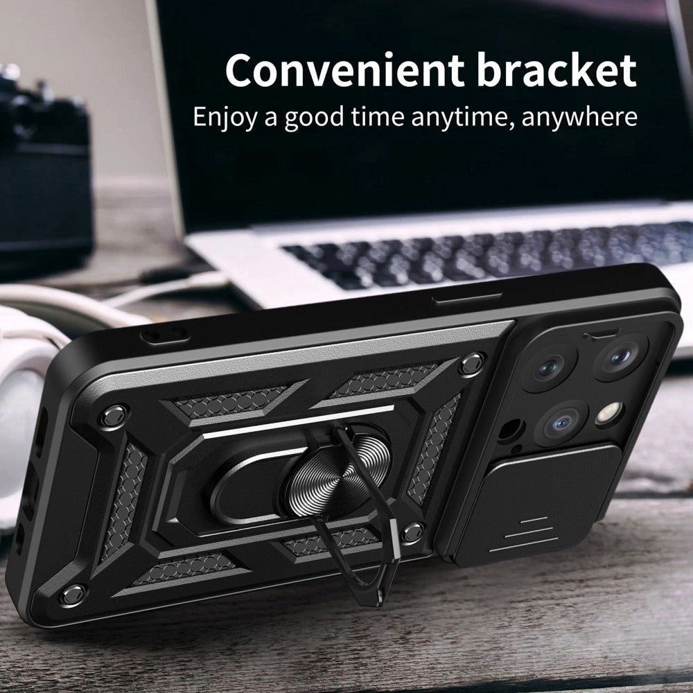 iPhone 15 Pro Craftsman Bakdeksel m. Magnetisk Kickstand & Cam Slider - Sølv