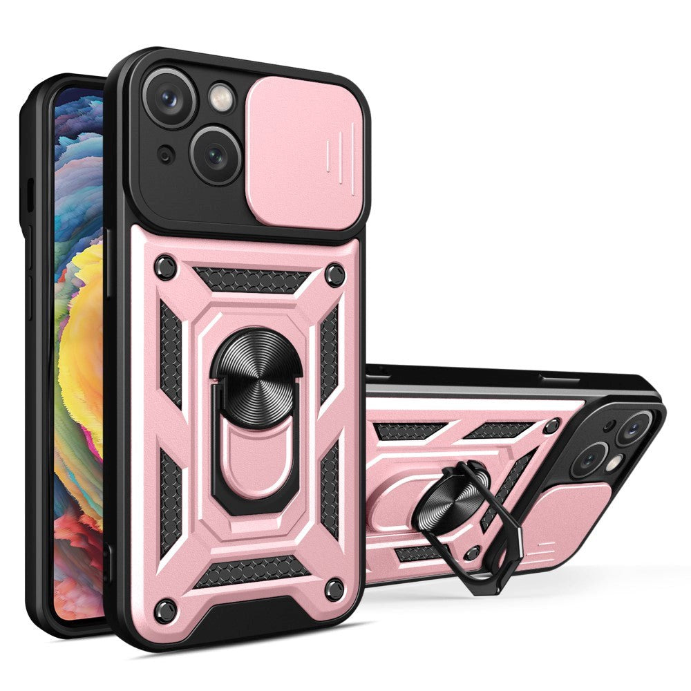 iPhone 15 Craftsman Bakdeksel m. Magnetisk Kickstand & Cam Slider - Rose gull