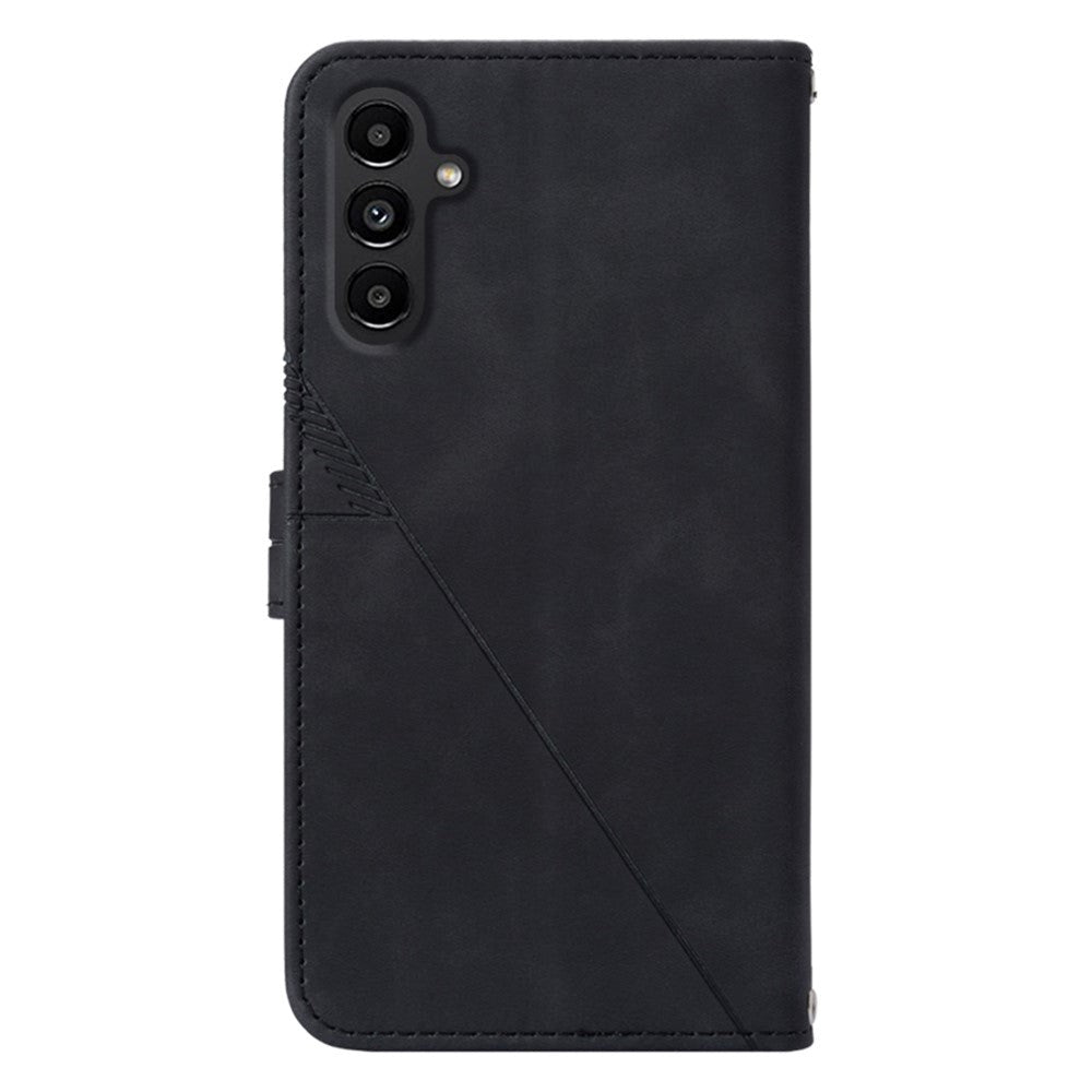 Samsung Galaxy S23 FE Leather Flip Cover m. Lommebok og skulderstropp - Svart