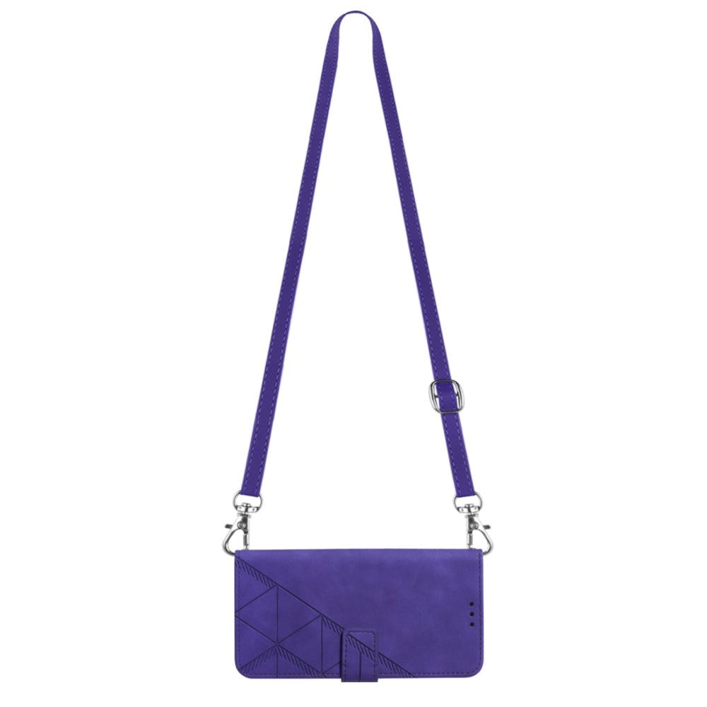 Samsung Galaxy S23 FE Leather Flip Cover m. Veske og skulderstropp - Lilla