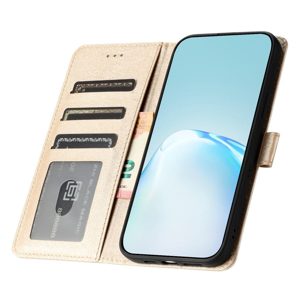 EIDERWOOD iPhone 12 Pro Max Kunstlæder Flip Cover m. Pung & Strop - Guld