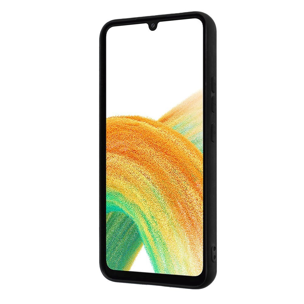Samsung Galaxy S23 FE fleksibelt plastdeksel m. Ring Stativ - Svart m. Magnetisk rosa gullring