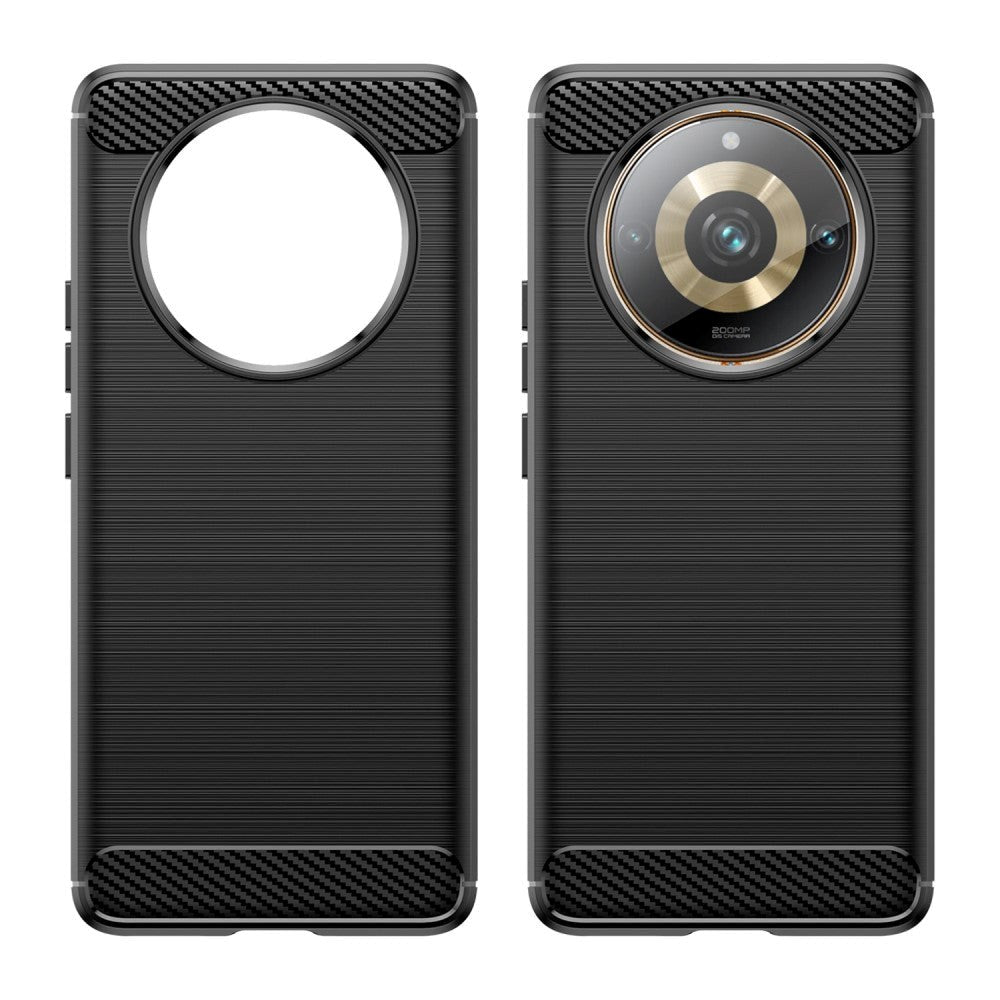 Realme 11 Pro+ 5G / 11 Pro 5G Bakdeksel i børstet karbon - Svart