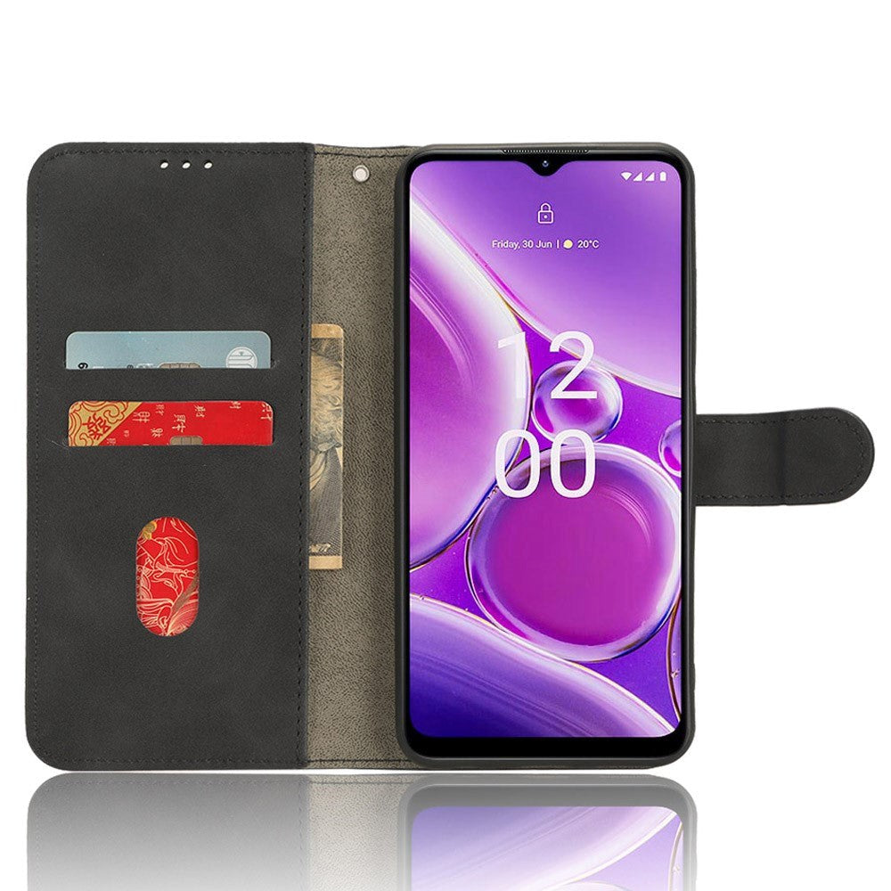 Nokia G42 Leather Flip Cover m. Kortholder og stativfunksjon - svart