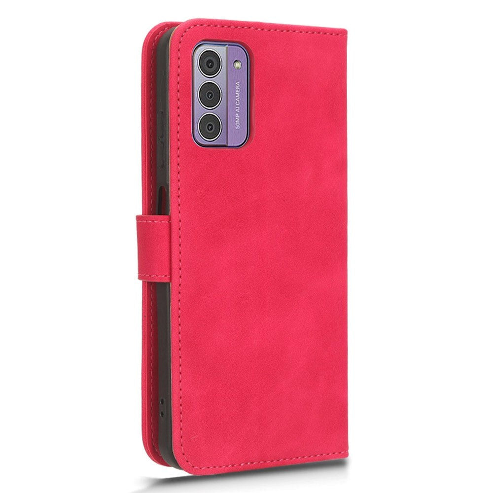 Nokia G42 Læder Flip Cover m. Kortholder & Ståfunktion - Rød