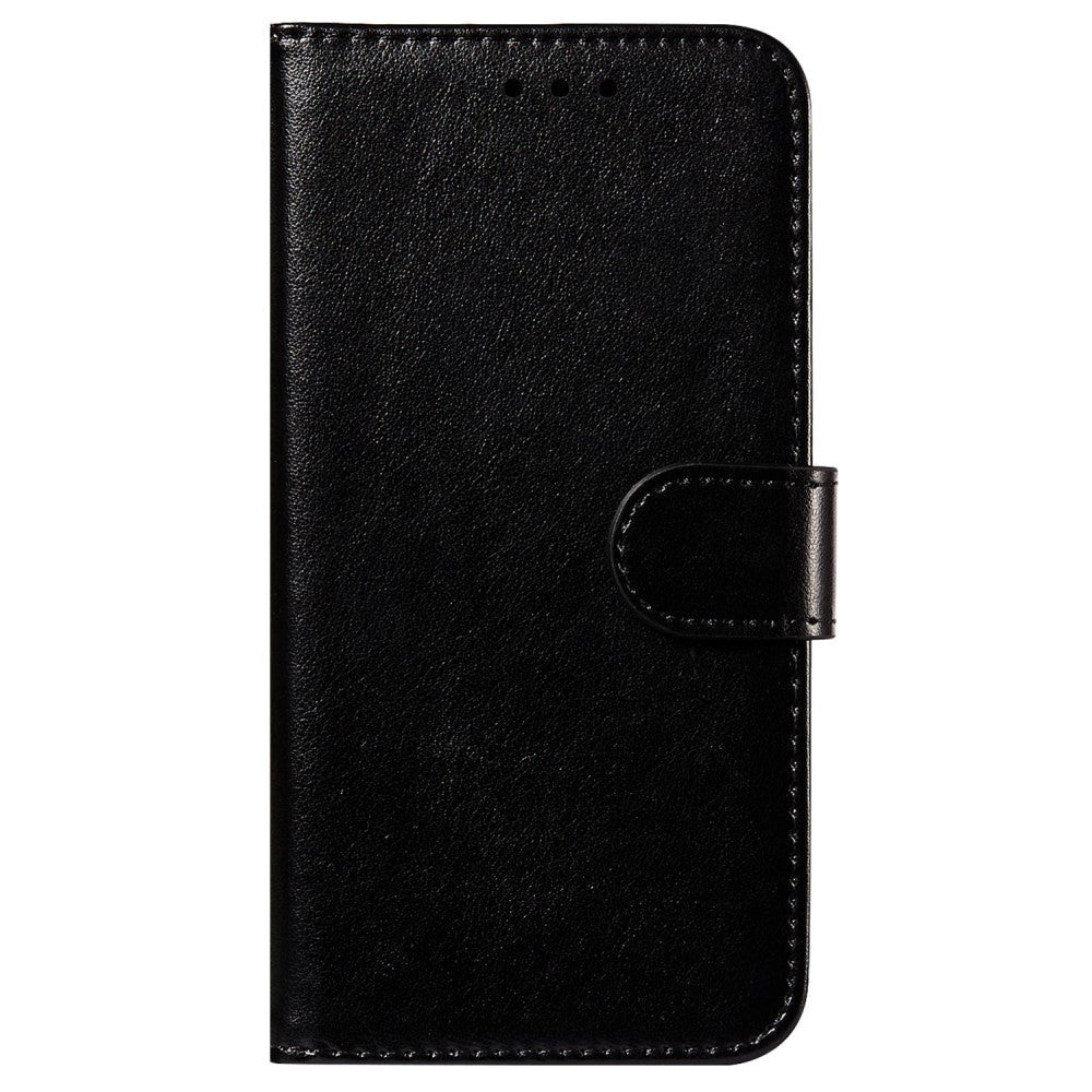 Xiaomi Redmi 12C Læder Flip Cover m. Pung og Strop - Sort