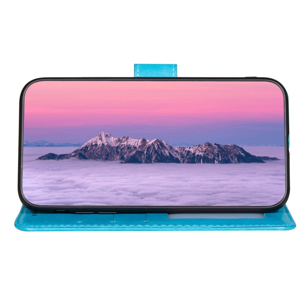 Xiaomi Redmi 12C lær flipdeksel m. Lommebok og stropp - blå