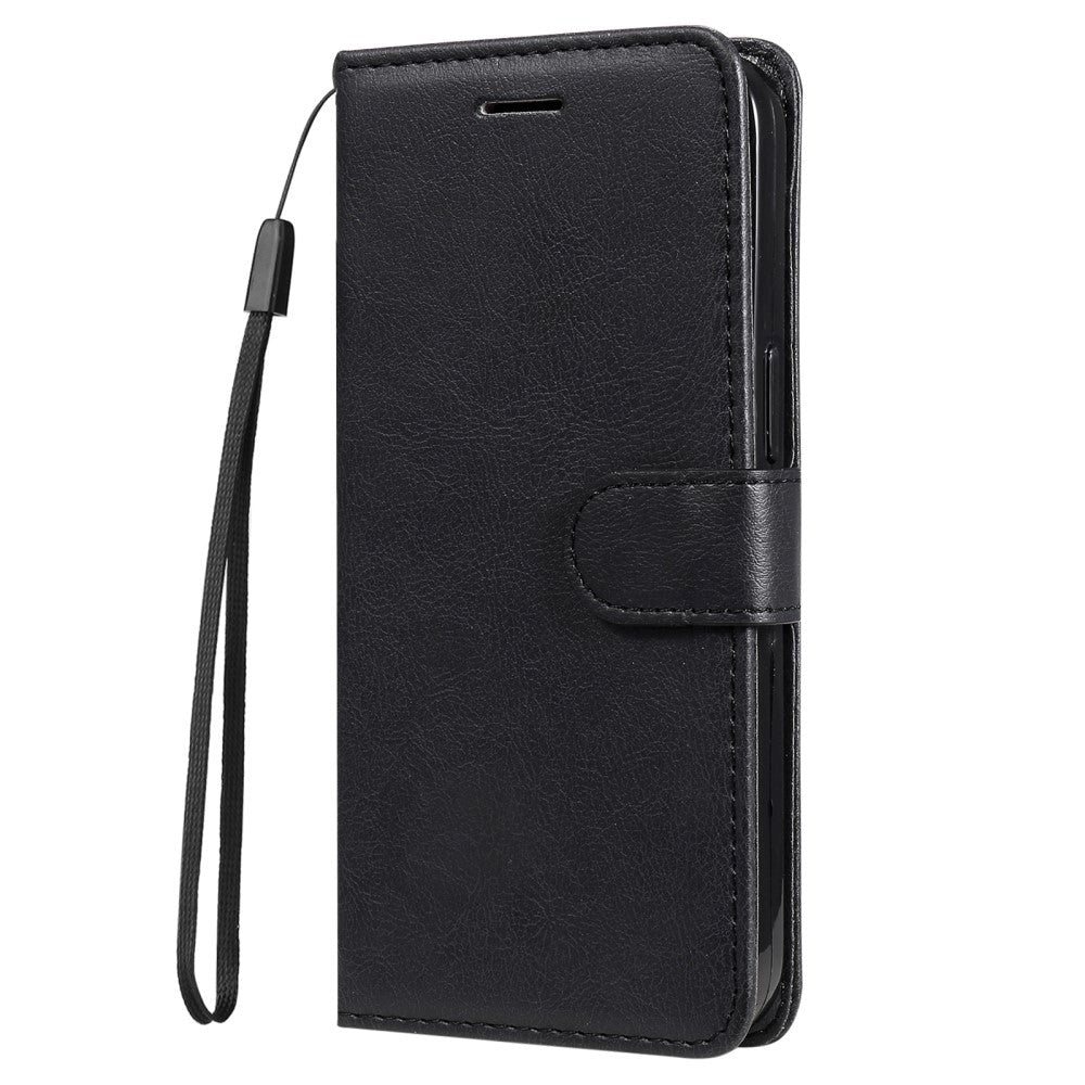 Honor 90 Lite Leather Flip Cover m. Lommebok og stropp - Svart