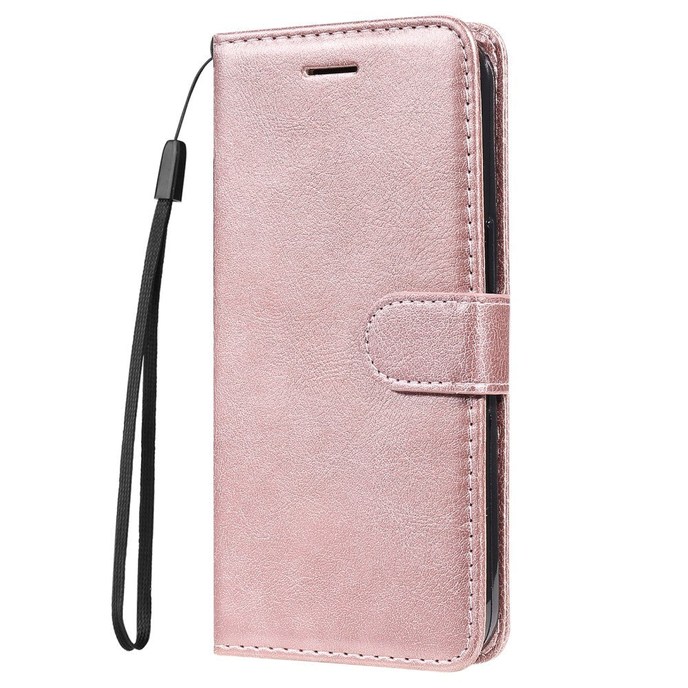 Honor 90 Lite Leather Flip Cover m. Lommebok og stropp - Rose gull