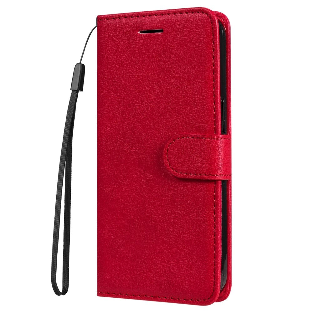 Honor 90 Lite Leather Flip Cover m. Lommebok og stropp - rød