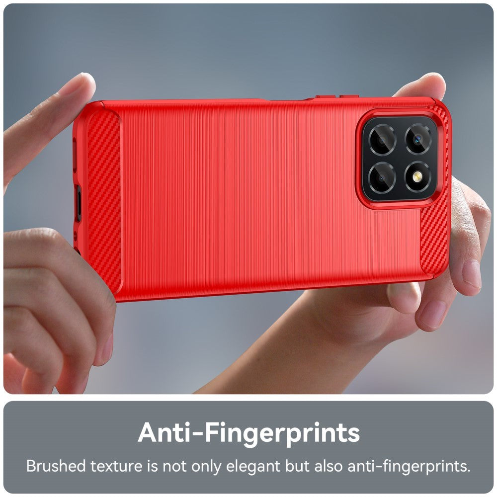 Honor 70 Lite børstet karbon bakdeksel - rød