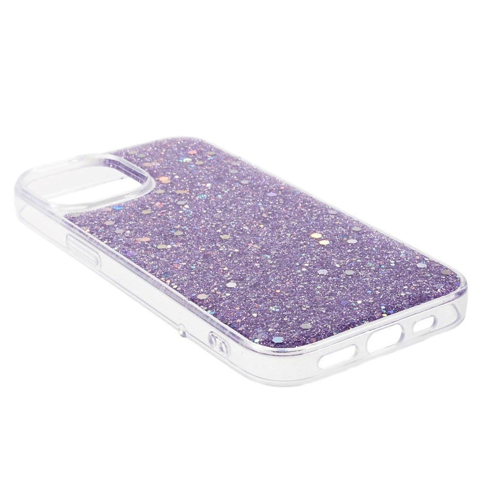iPhone 15 Glitter Bakdeksel - Lilla