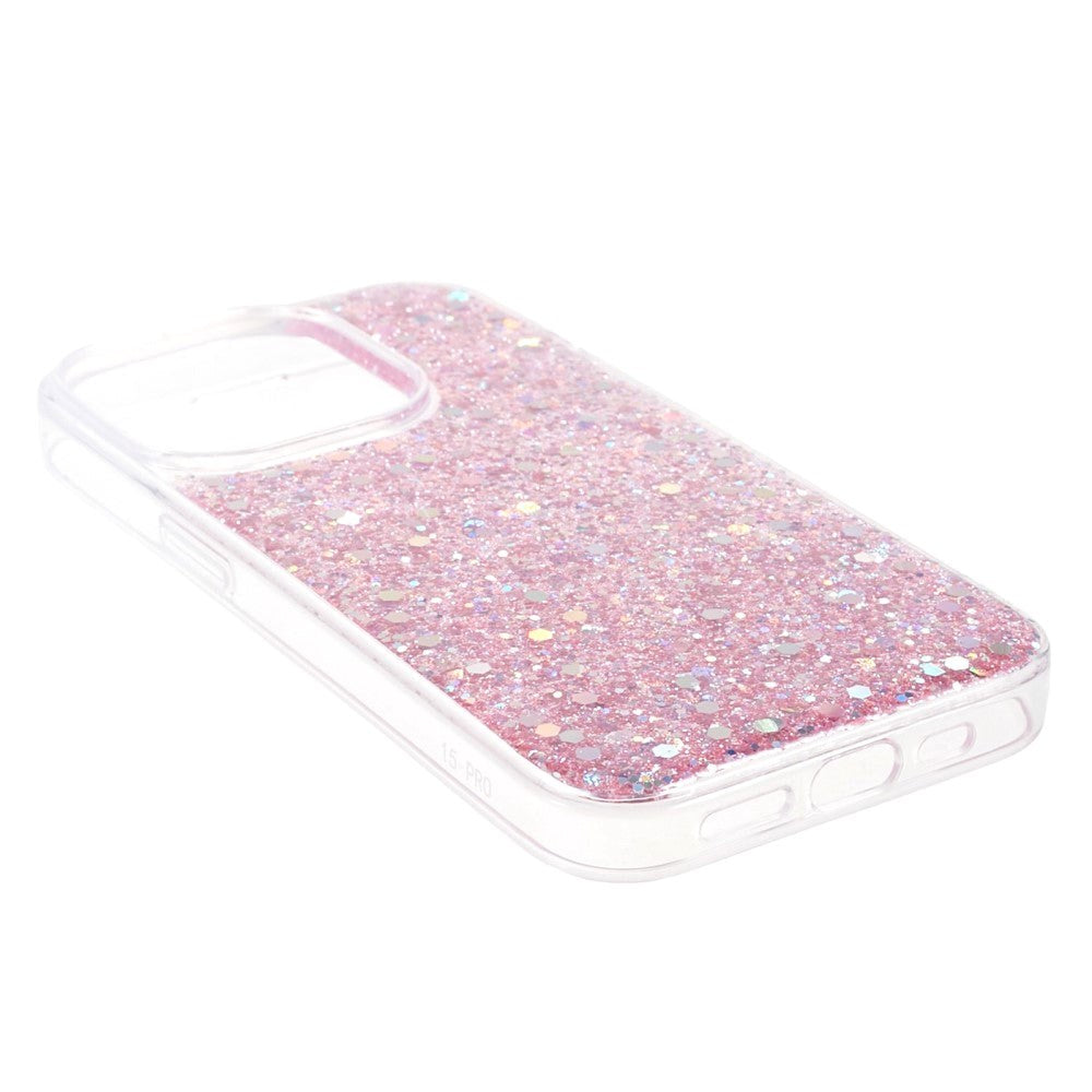 iPhone 15 Pro Max Glitter Bakdeksel - Rosa