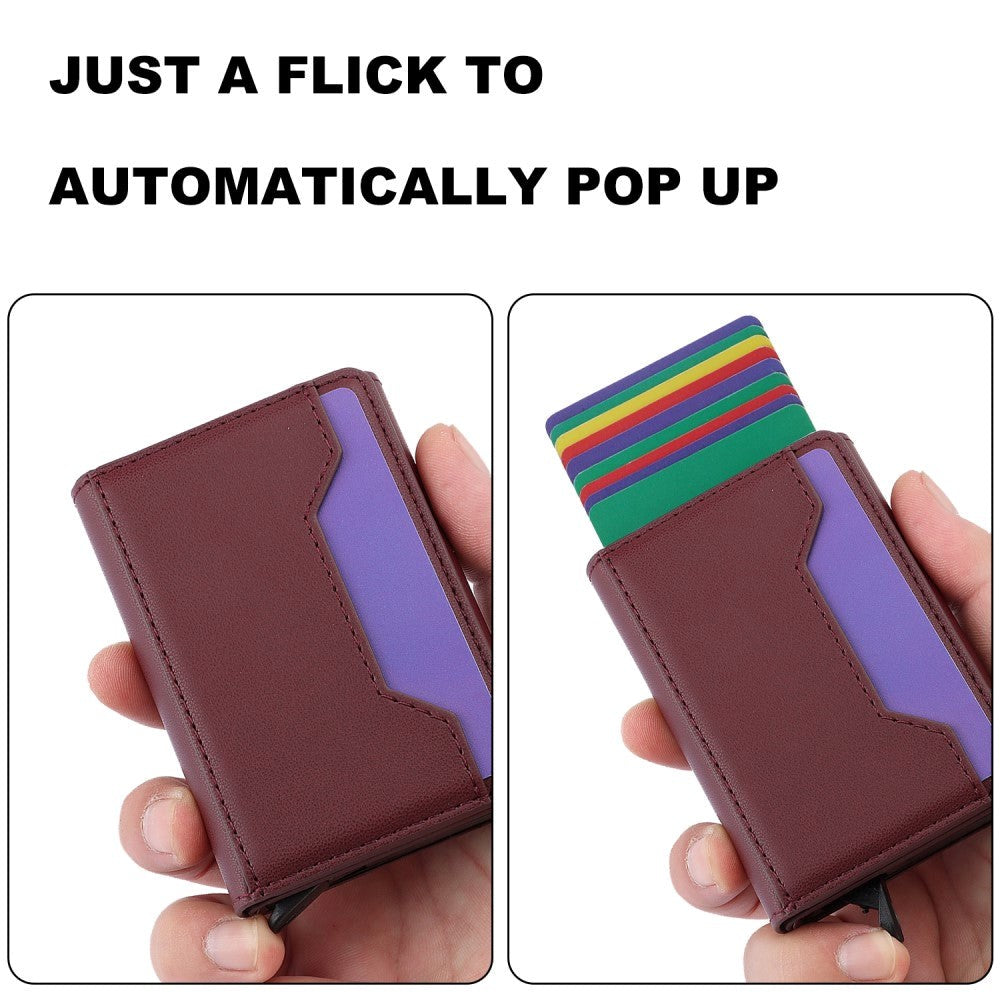 iPhone 15 Pro Skinndekket plastbakdeksel m. Magnetisk avtakbar lommebok - Burgundy