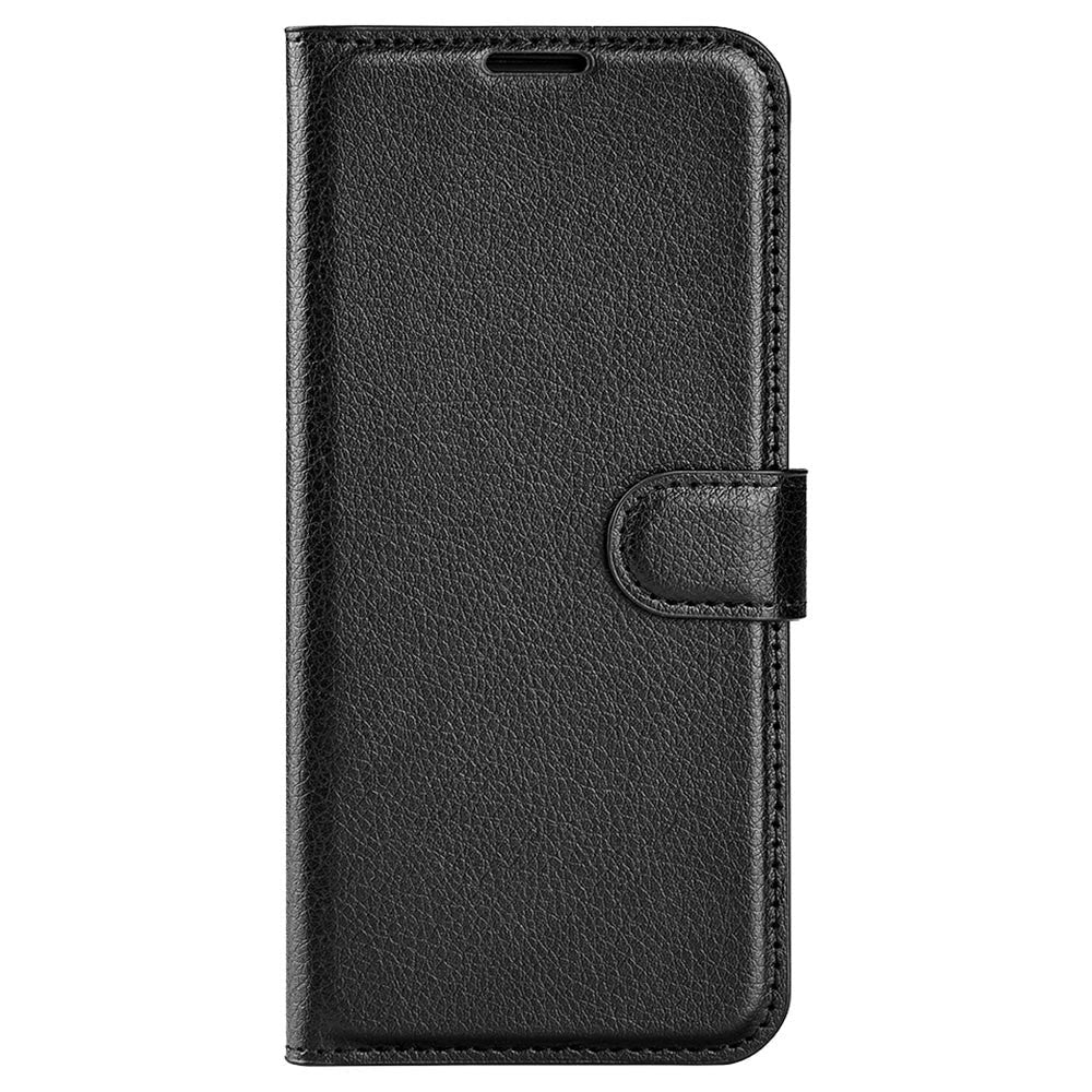 Samsung Galaxy M34 (5G) / F34 (5G) Litchi Leather Flip Cover m. Lommebok - Svart