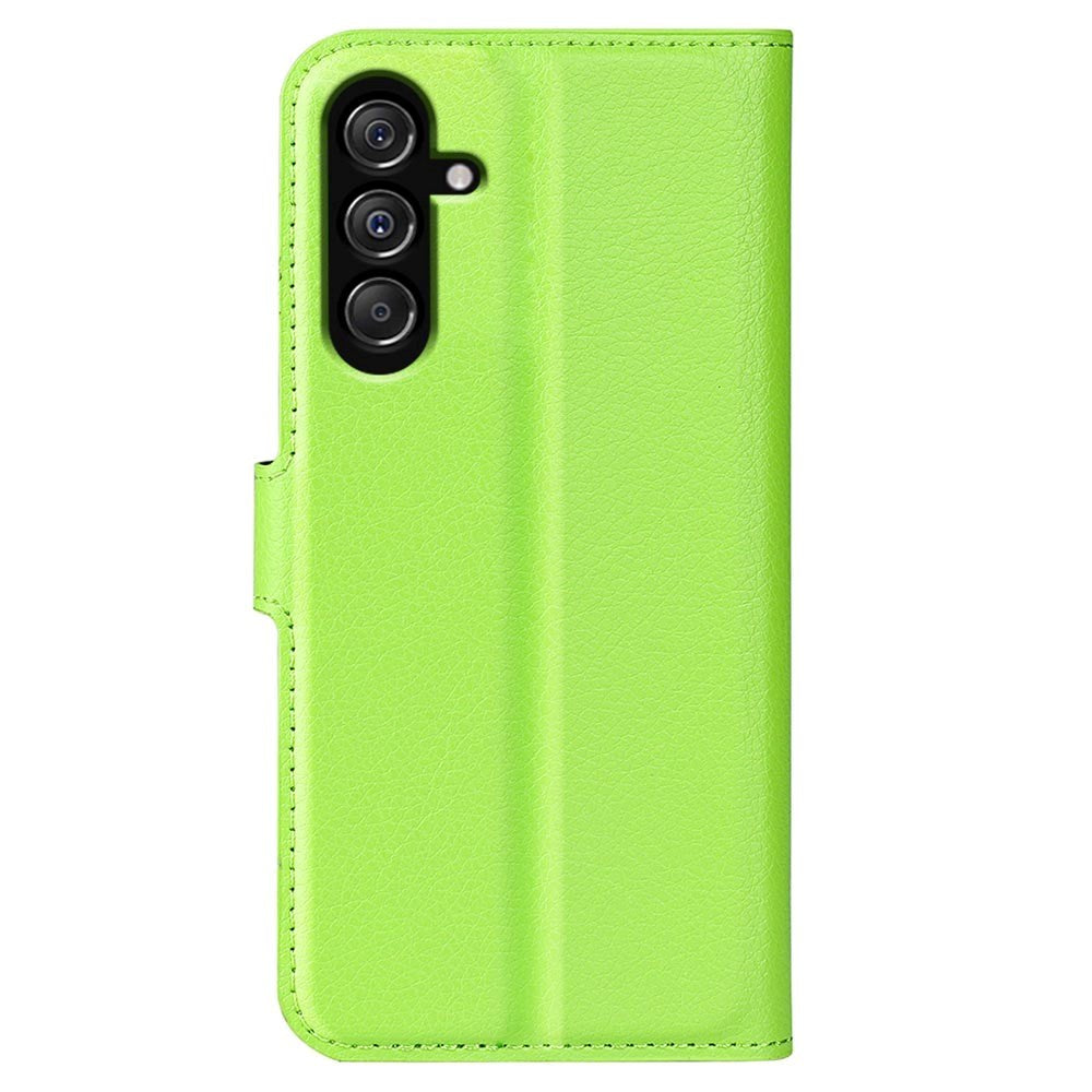 Samsung Galaxy M34 (5G) / F34 (5G) Litchi Leather Flip Cover m. Lommebok - Grønn