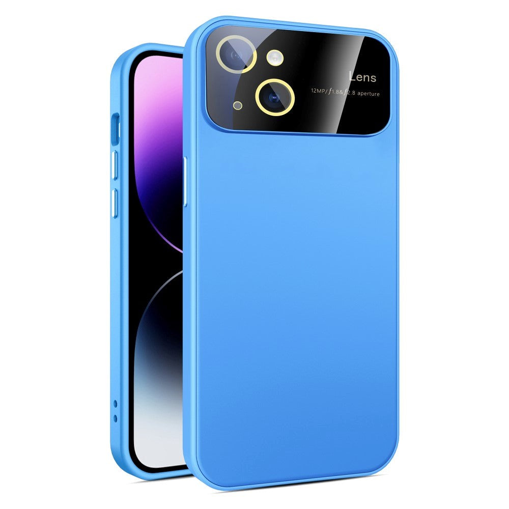 iPhone 15 Plus Hybrid Plastic Bakdeksel m. Innebygd kamerabeskytter - Lyseblå