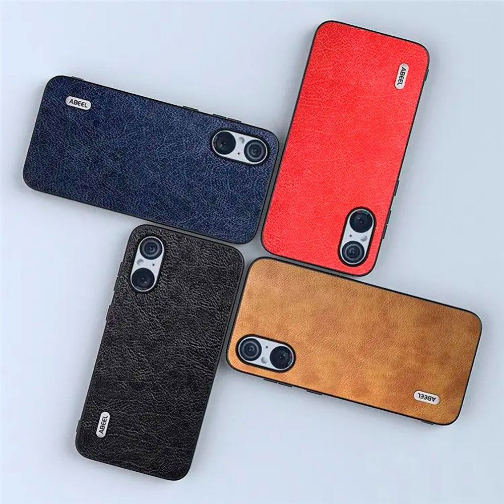 Sony Xperia 5 V Litchi lærbelagt plastbakdeksel - svart