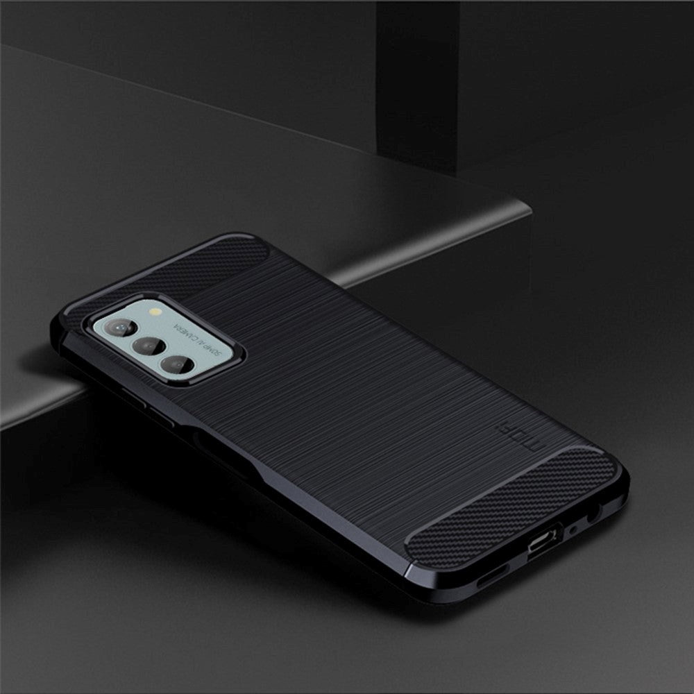 Nokia G42 Bakdeksel i børstet karbonfiber - blå