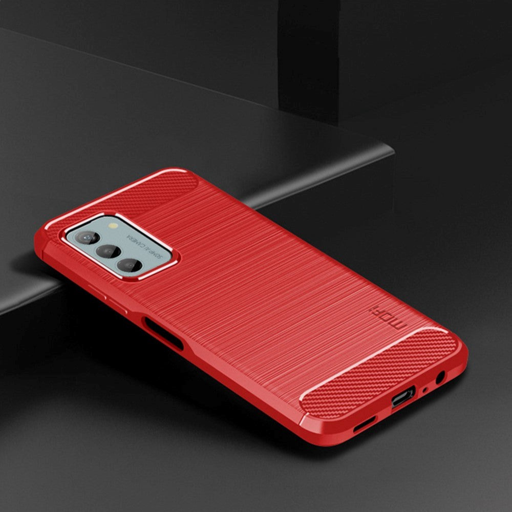 Nokia G42 Brushed Carbon Fiber Bagside Cover - Rød