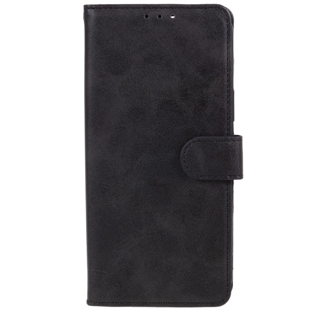 Motorola Moto G84 Leather Flip Cover m. Lommebok og stropp - Svart