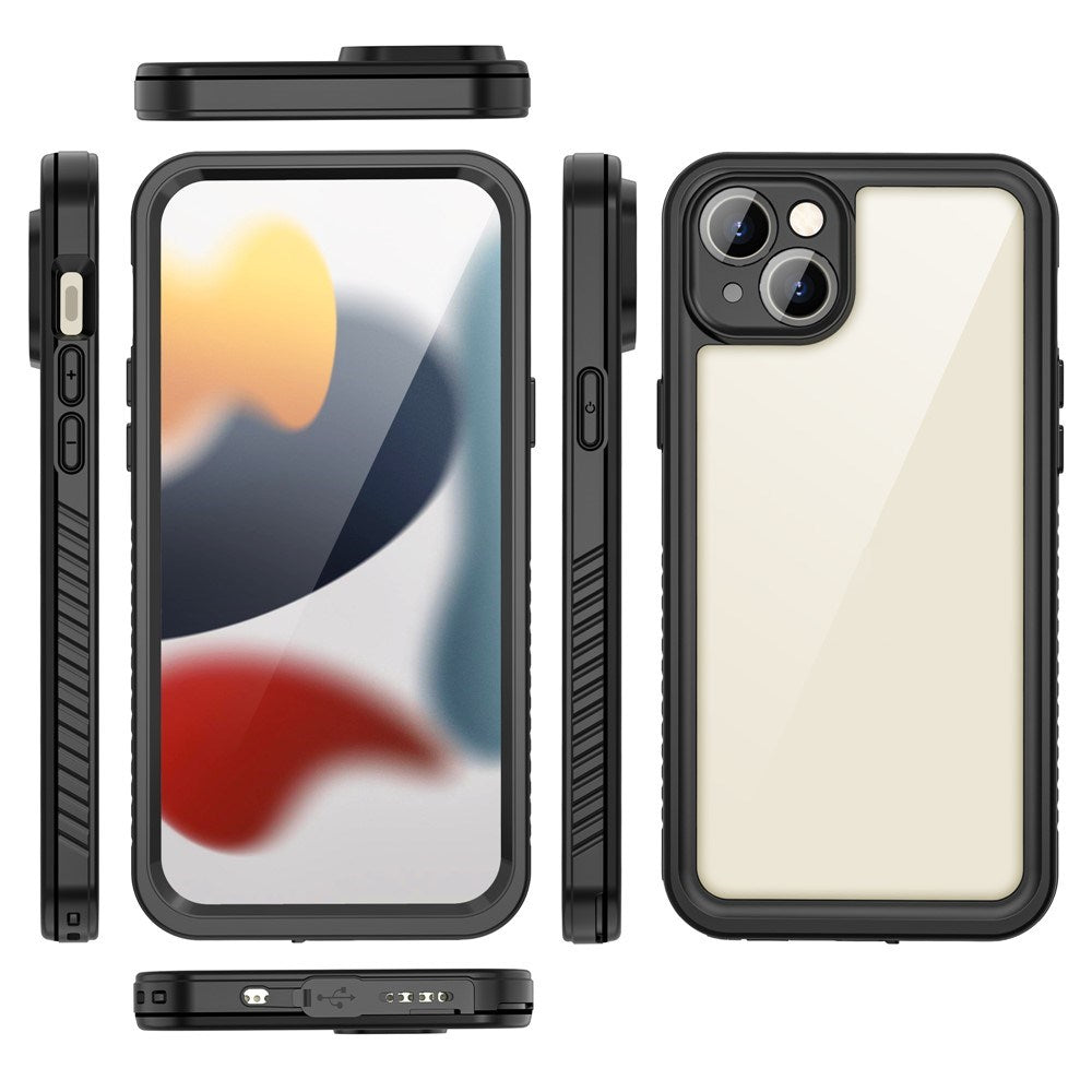 iPhone 15 Plus Redpepper IP68 Vandtæt Case - Sort / Gennemsigtig
