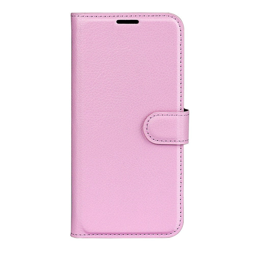Xiaomi 13T / 13T Pro Litchi Leather Flip Cover m. Lommebok - Rosa