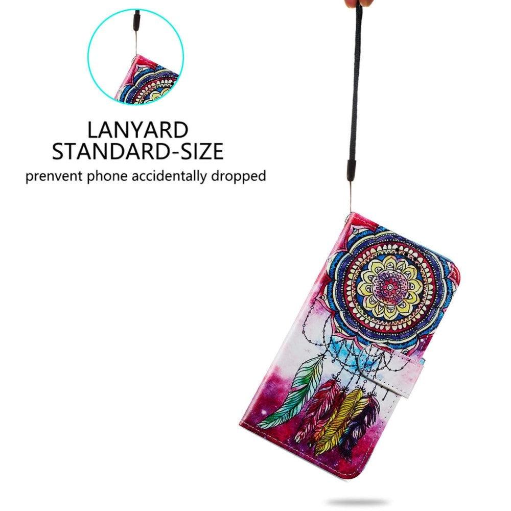 Honor 90 Lite flip-deksel i kunstskinn m. Veske og stropp - Dreamcatcher