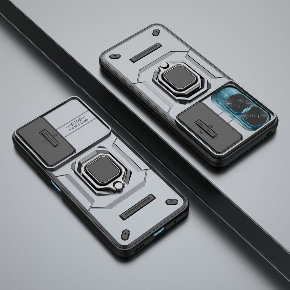 Honor 90 Lite Craftsman Bakdeksel m. Magnetisk Kickstand & Cam Slider - Grå