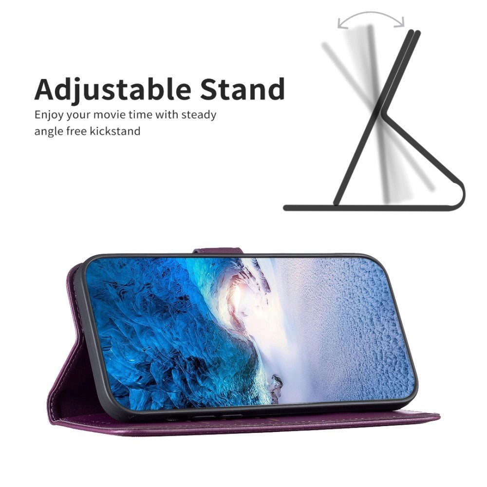 Samsung Galaxy S24+ (Plus) Kunst Læder Flip Cover m. Ståfunktion & Kortholder - Lilla