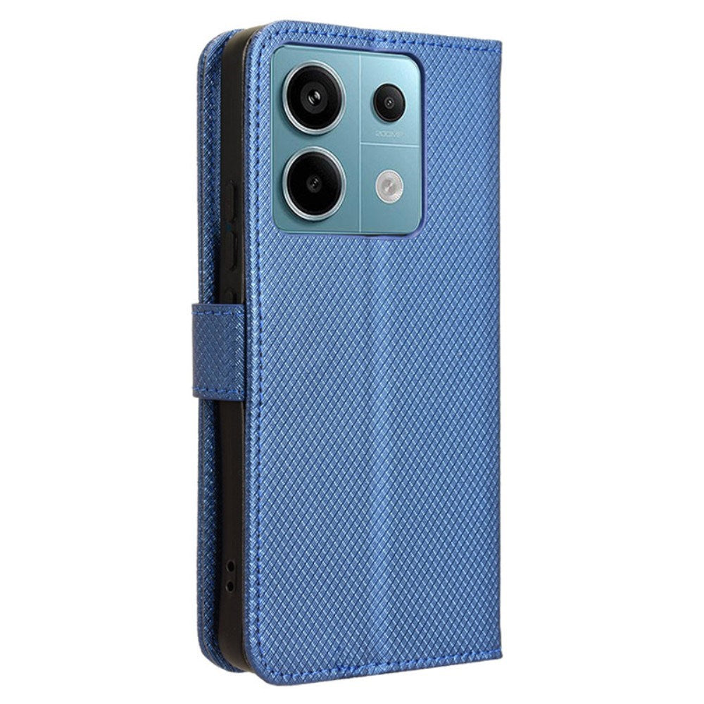 EIDERWOOD Xiaomi Redmi Note 13 Pro (5G) / Poco X6 Leather Flip Cover m. Stropp og tekstur - blå