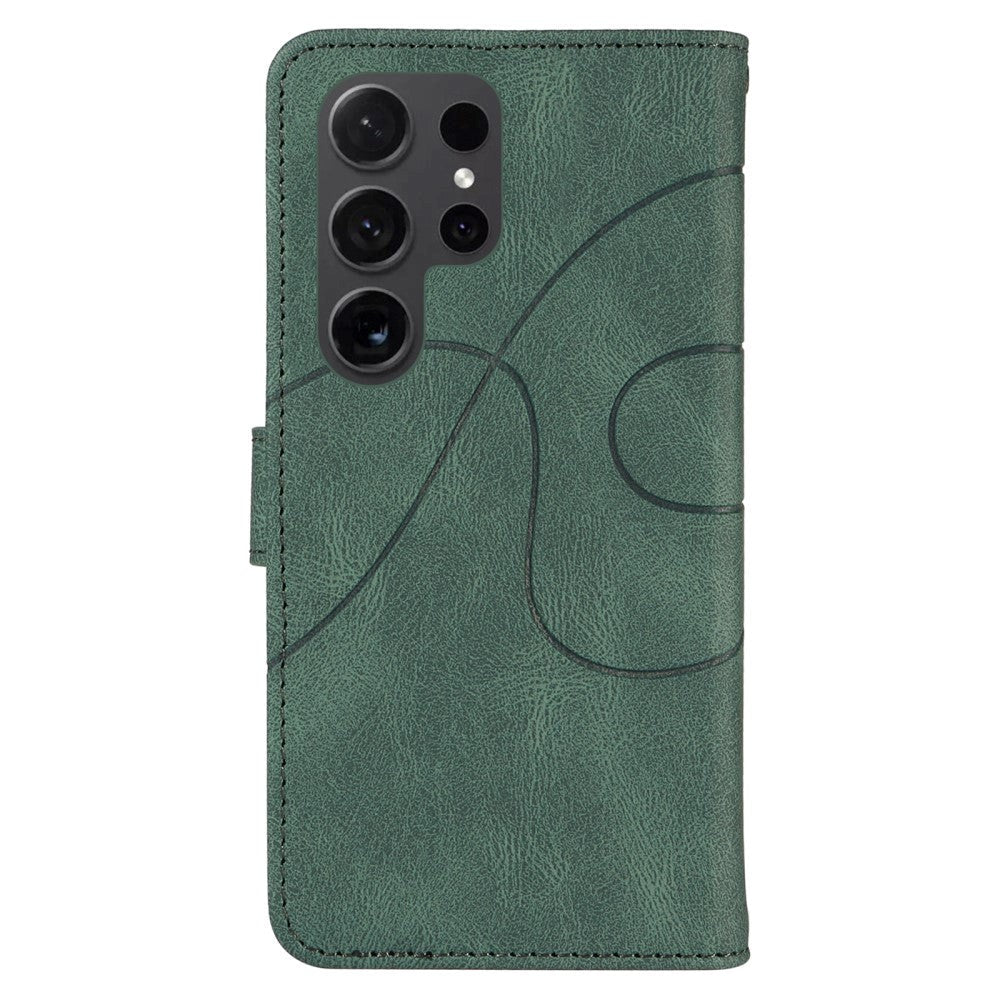 Samsung Galaxy S24 Ultra PU Læder Flip Cover m. Pung & Strop - Grøn