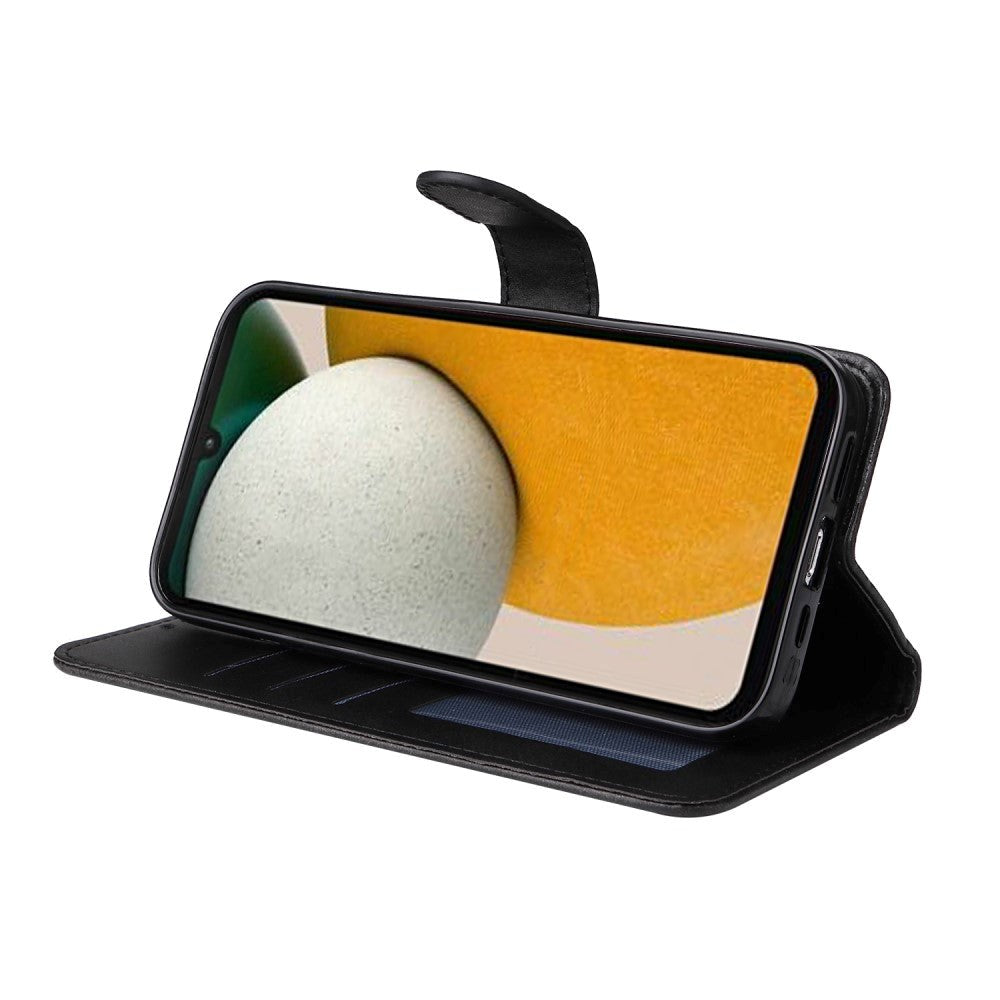 Samsung Galaxy A15 (5G) / A15 Leatherette Flip Deksel m. Lommebok og stropp - Svart