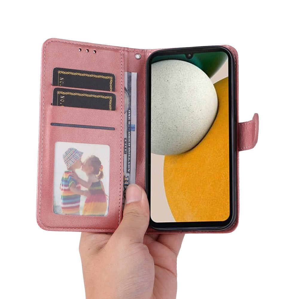 Samsung Galaxy A15 (5G) / A15 Leatherette Flip Deksel m. Lommebok og stropp - Rose gull