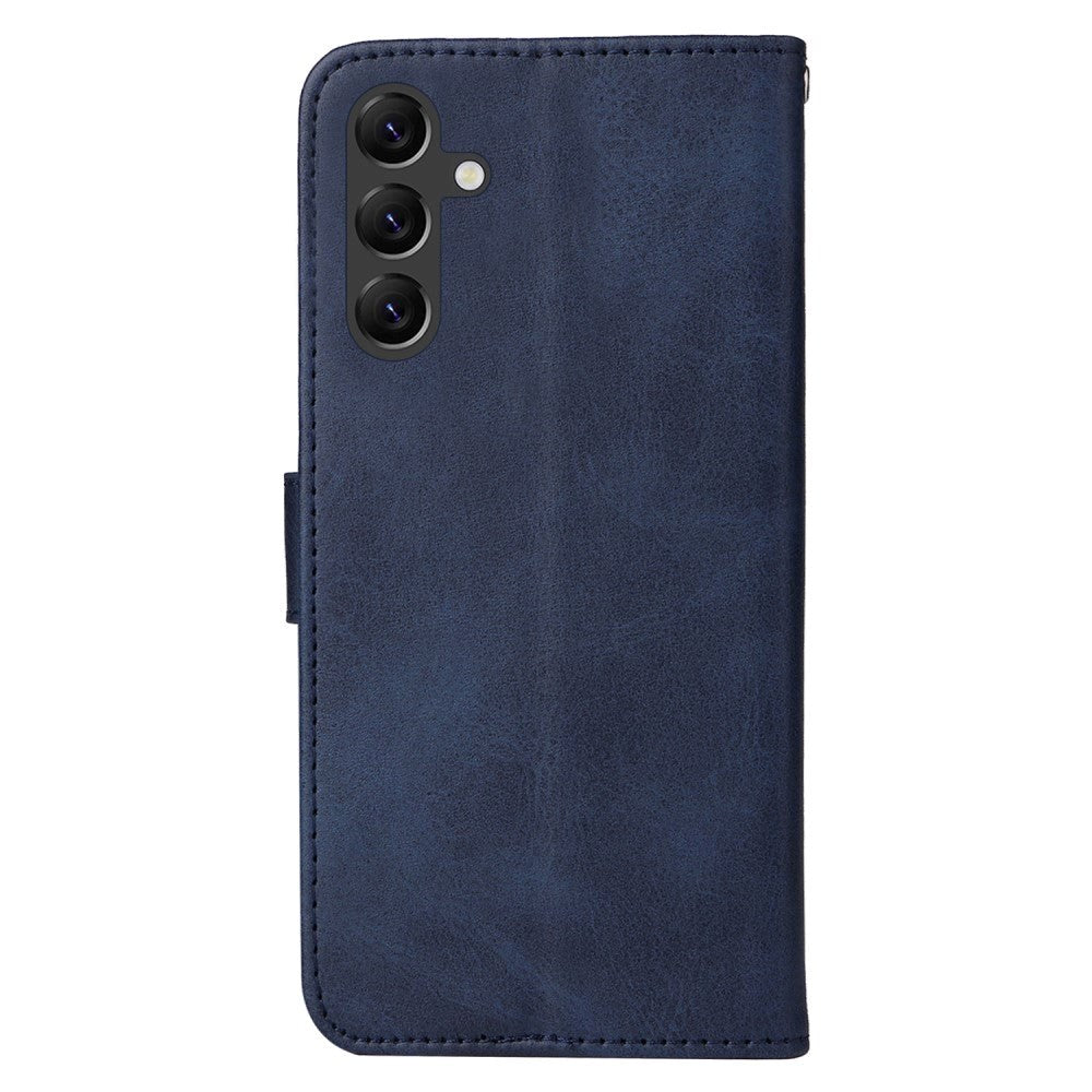 Samsung Galaxy A15 (5G) / A15 Kunstlæder Flip Cover m. Pung og Strop - Blå