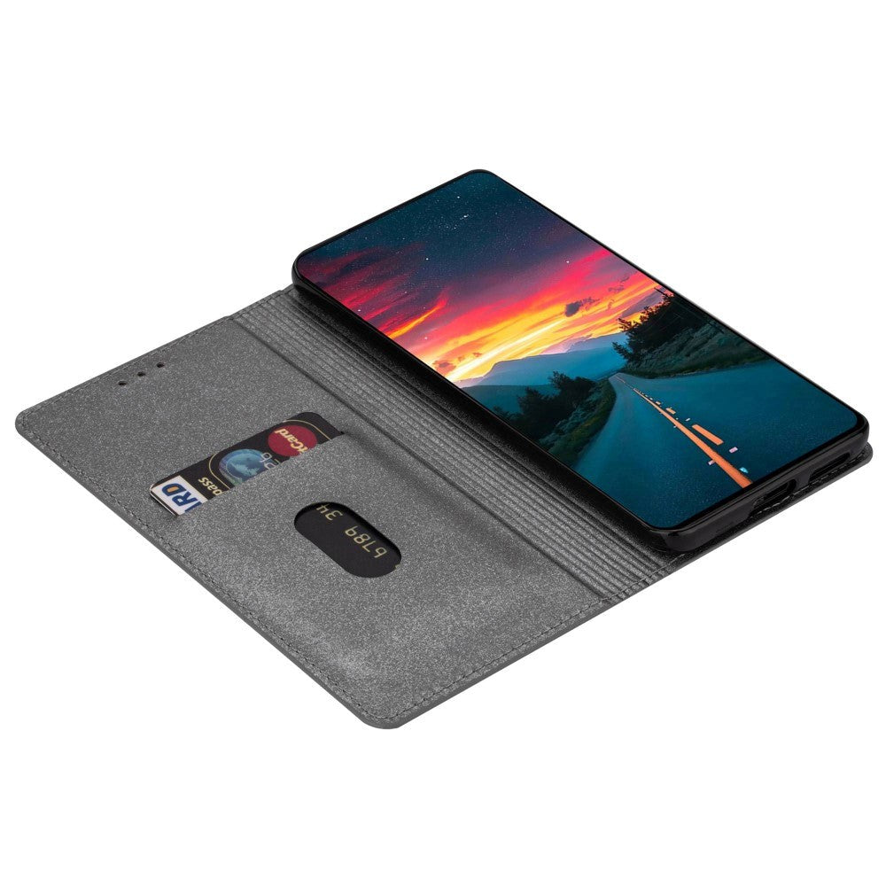 Samsung Galaxy A15 (5G) / A15 Lær Flip Deksel m. Lommebok - Glitter - Grå