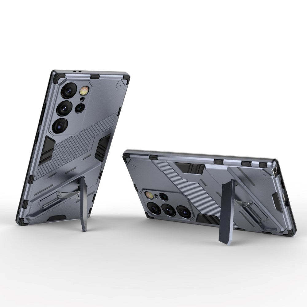 Samsung Galaxy S24 Ultra Hybrid Craftsman Bakdeksel m. Stativ - Grå