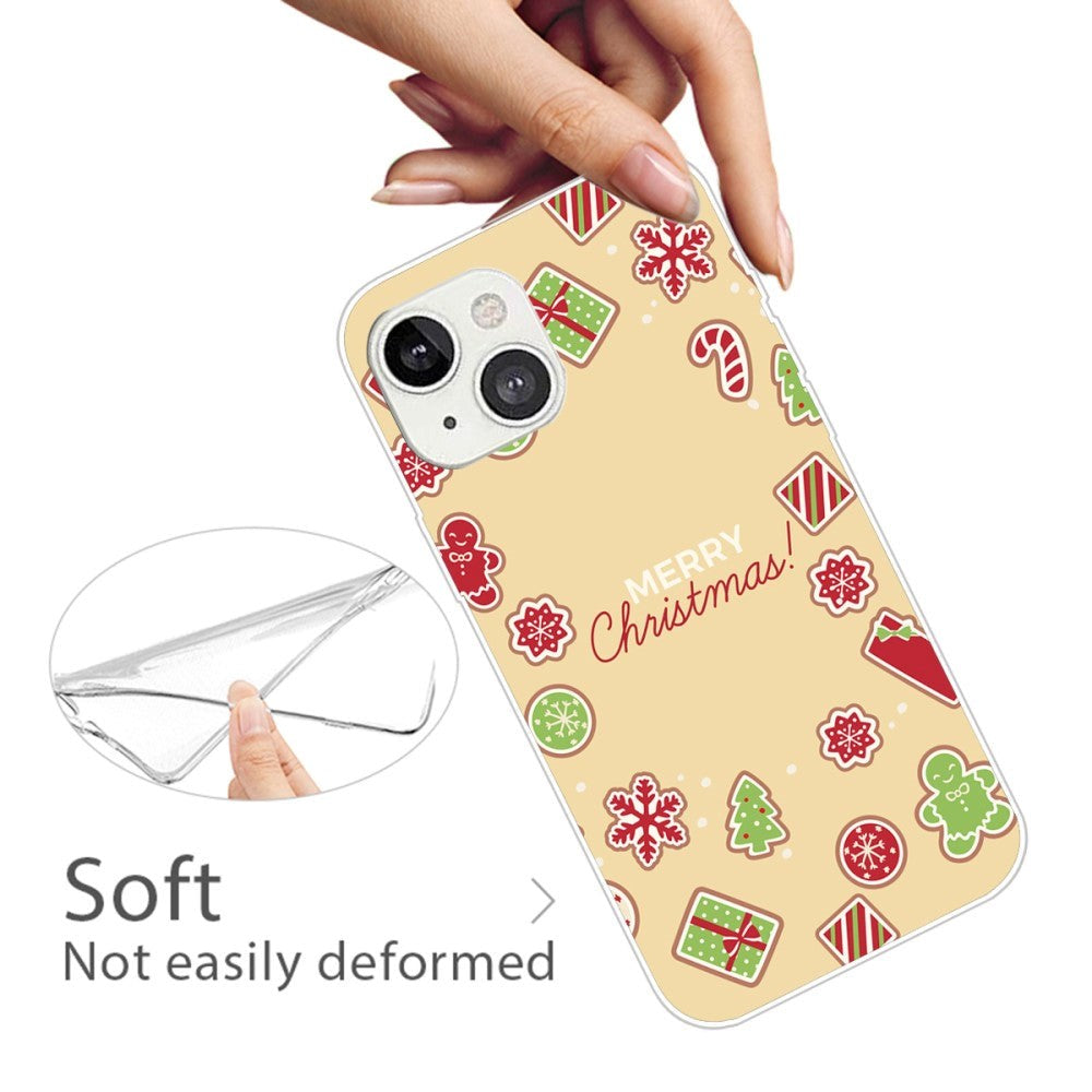 iPhone 15 Fleksibelt Plast Bagside Jule Cover - Merry Christmas - Juleklistermærker