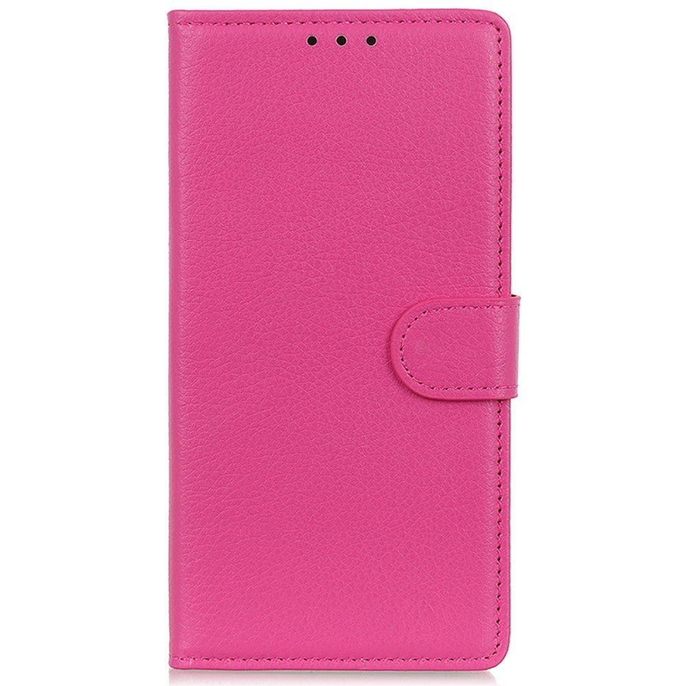 Xiaomi 14 Pro Litchi Leather Flip Cover m. Lommebok - Rosa